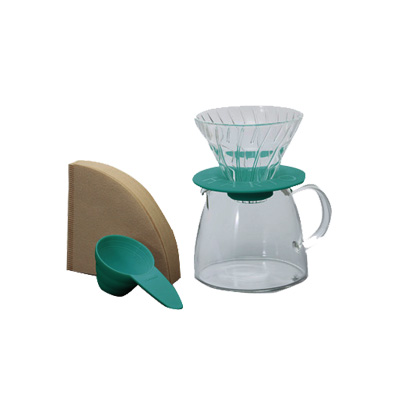Hario Glass Coffee Dripper & Pot Claire Blue VGS-3512-TC