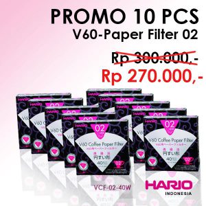 Promo Hario V60 Paper Filter 02 Vcf-02 40 W 10 Pcs