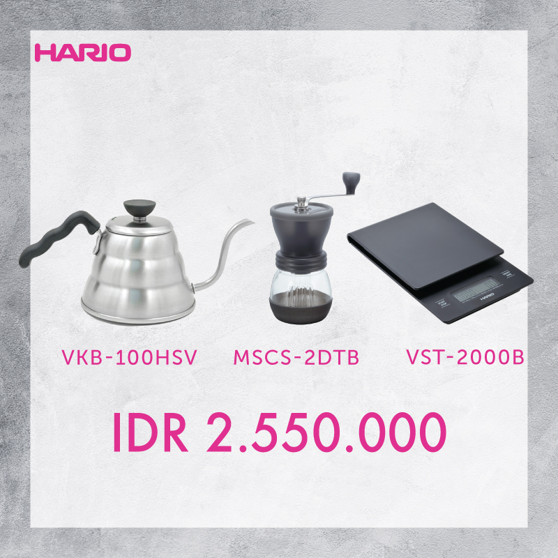 Hario V60 Promo MSCS2DTB+VKB100HSV+VST2000B Hario Indonesia Online
