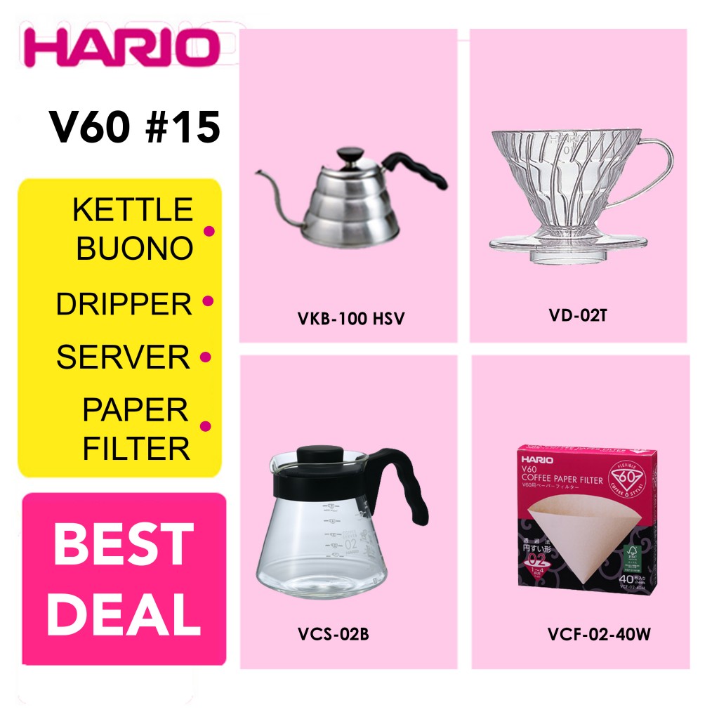 Hario V60 Promo Vkb100hsv+mss1b Free Vd02r