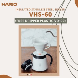 Hario V60 Insulated Stainless Steel Server 600 Red VHS-60R Free Dripper 02 Plastic