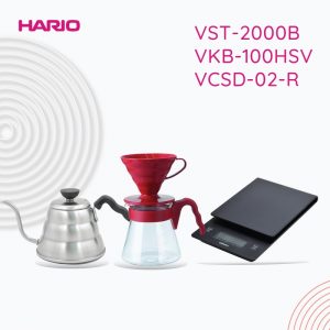 Hario V60 Promo Manual Brew VST2000B + VKB-100HSV+VCSD-02-R