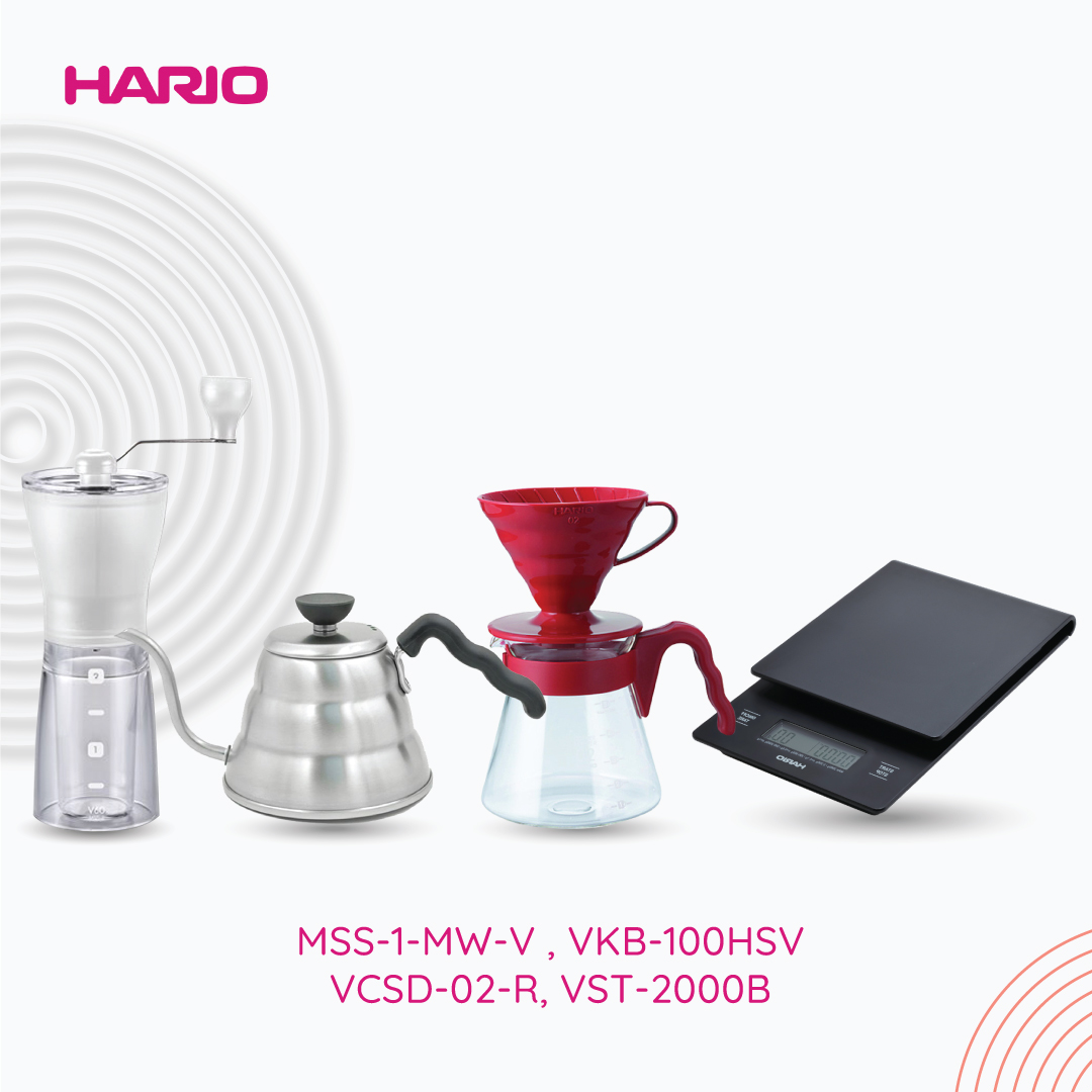 Hario V60 Promo 1 Vkb100HSV+MSS1MWV + VST2000B + VCSD02R